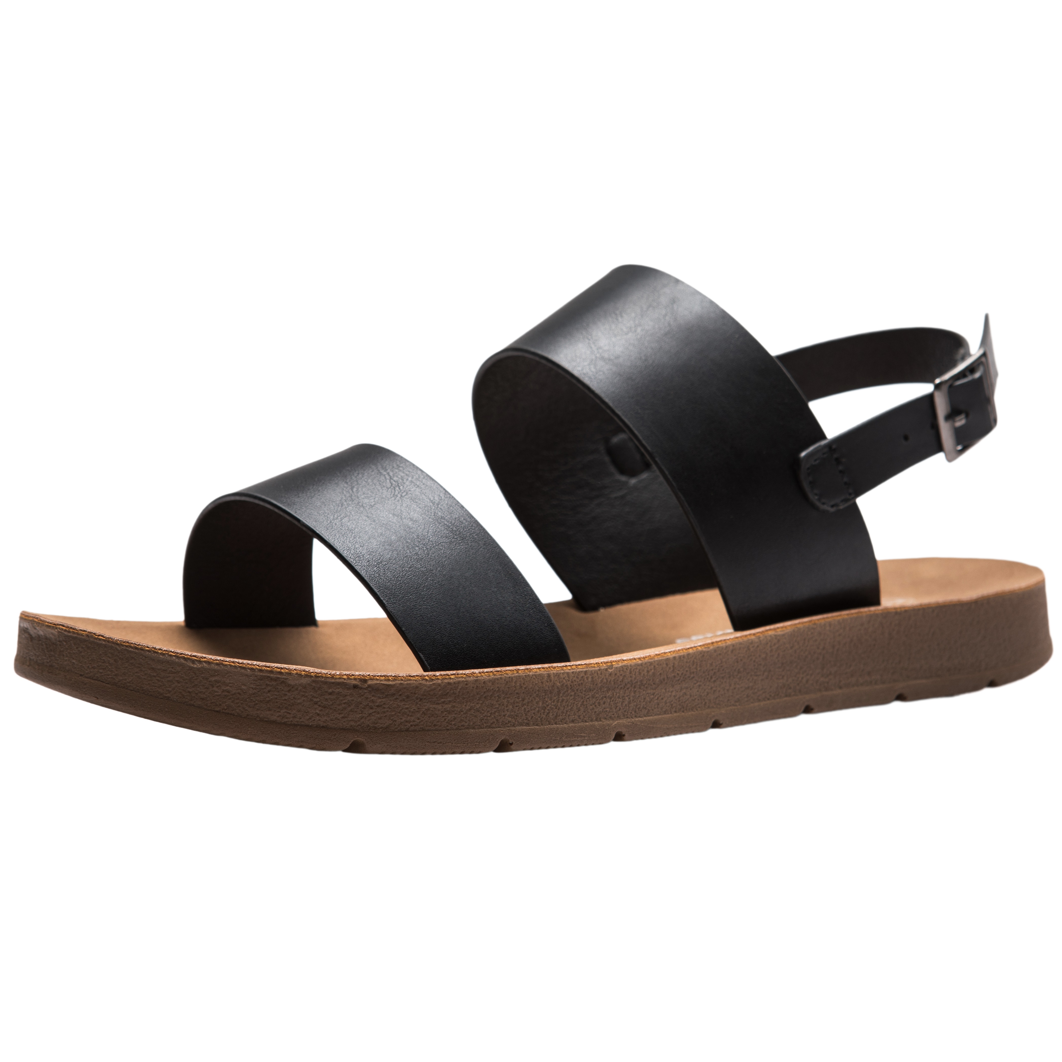 SLIPPER ブラック サンダル 9 Alpine Swiss Beth Womens Sandals | Flat Two Strap Buckle Summer